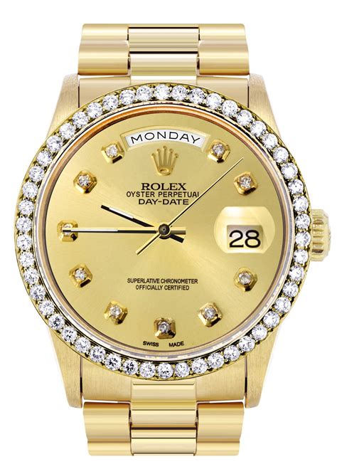 rolex day date gold diamanten